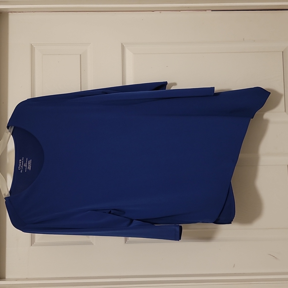 Chico's Blue Asymmetrical Blouse